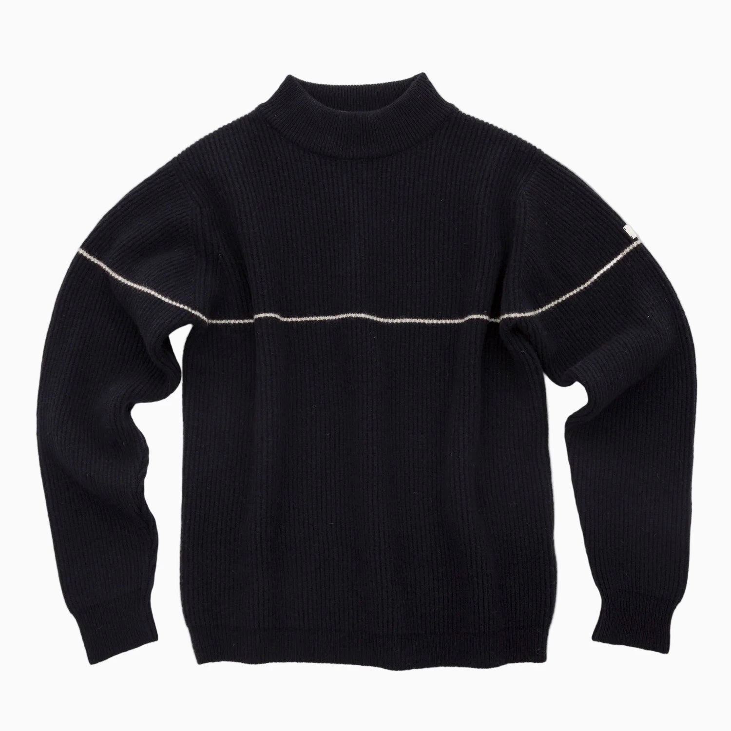High Mountain Merino Sweater Navy / White Stripe
