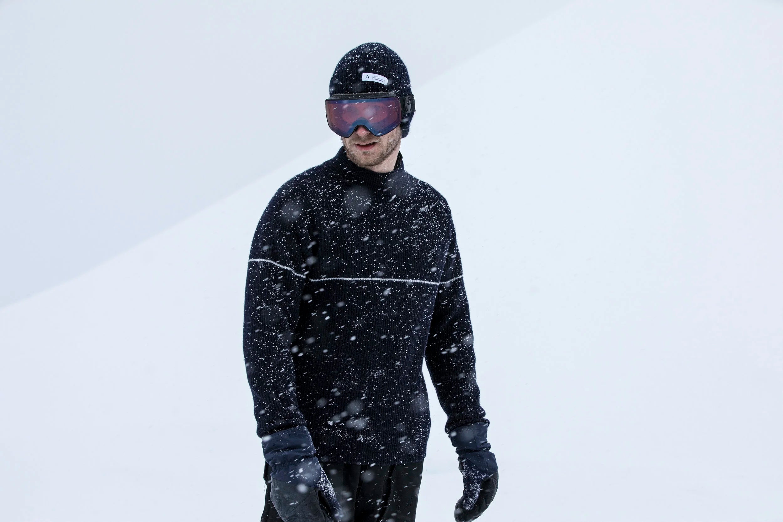 High Mountain Merino Sweater Navy / White Stripe