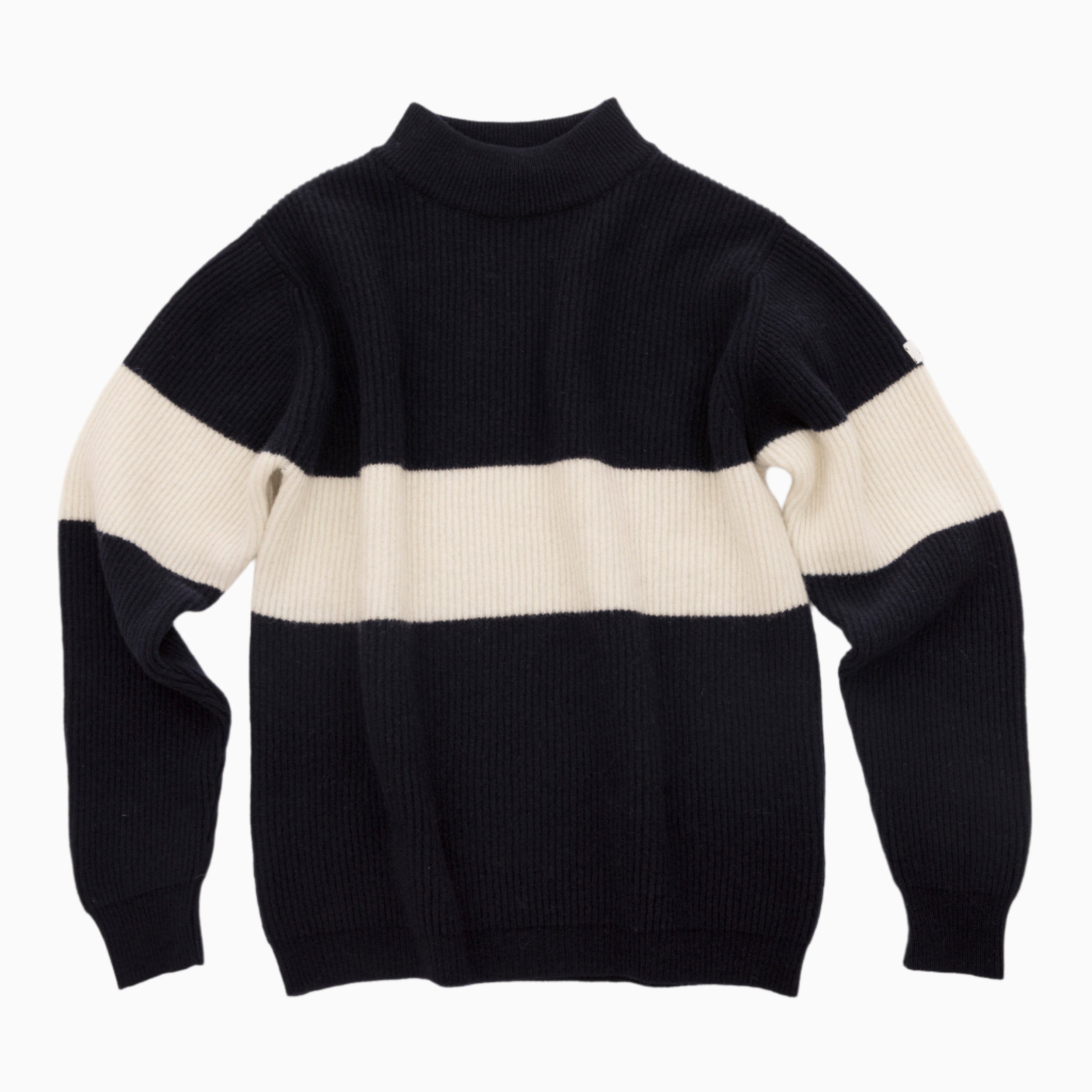 High Mountain Merino Split Sweater Navy