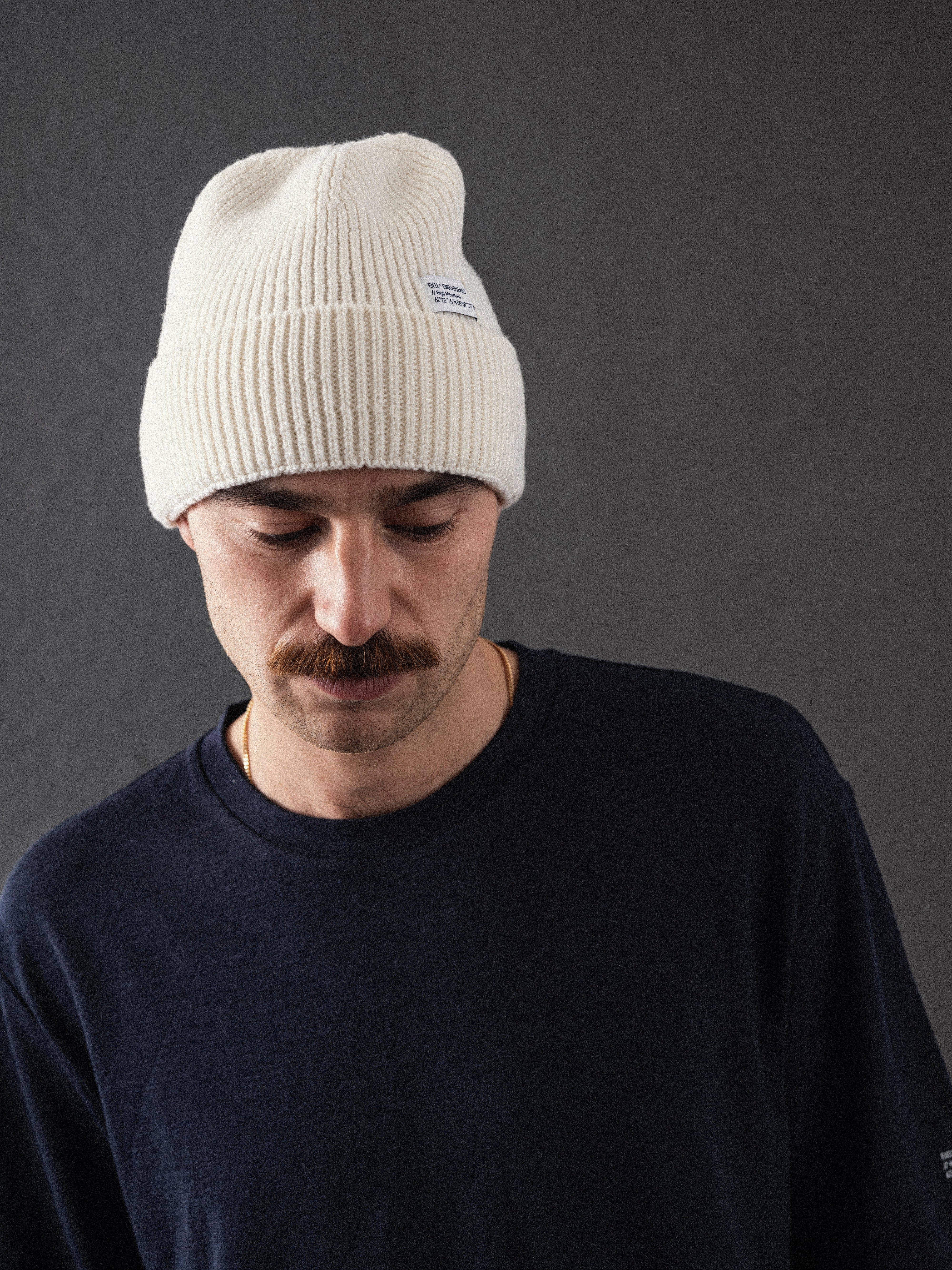 MT High Mountain Merino Wool Tech Knit Beanie White