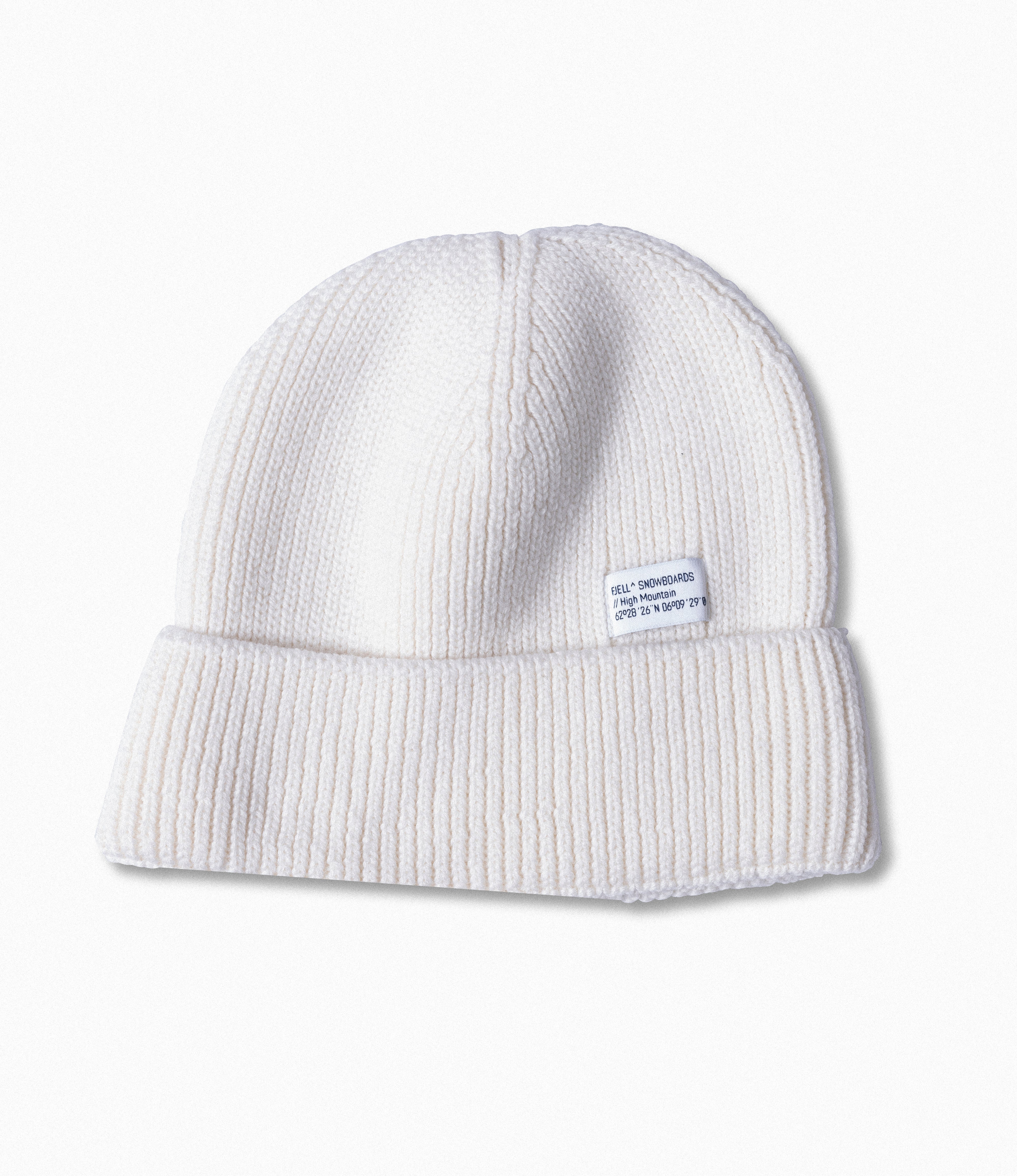 MT High Mountain Merino Wool Tech Knit Beanie White