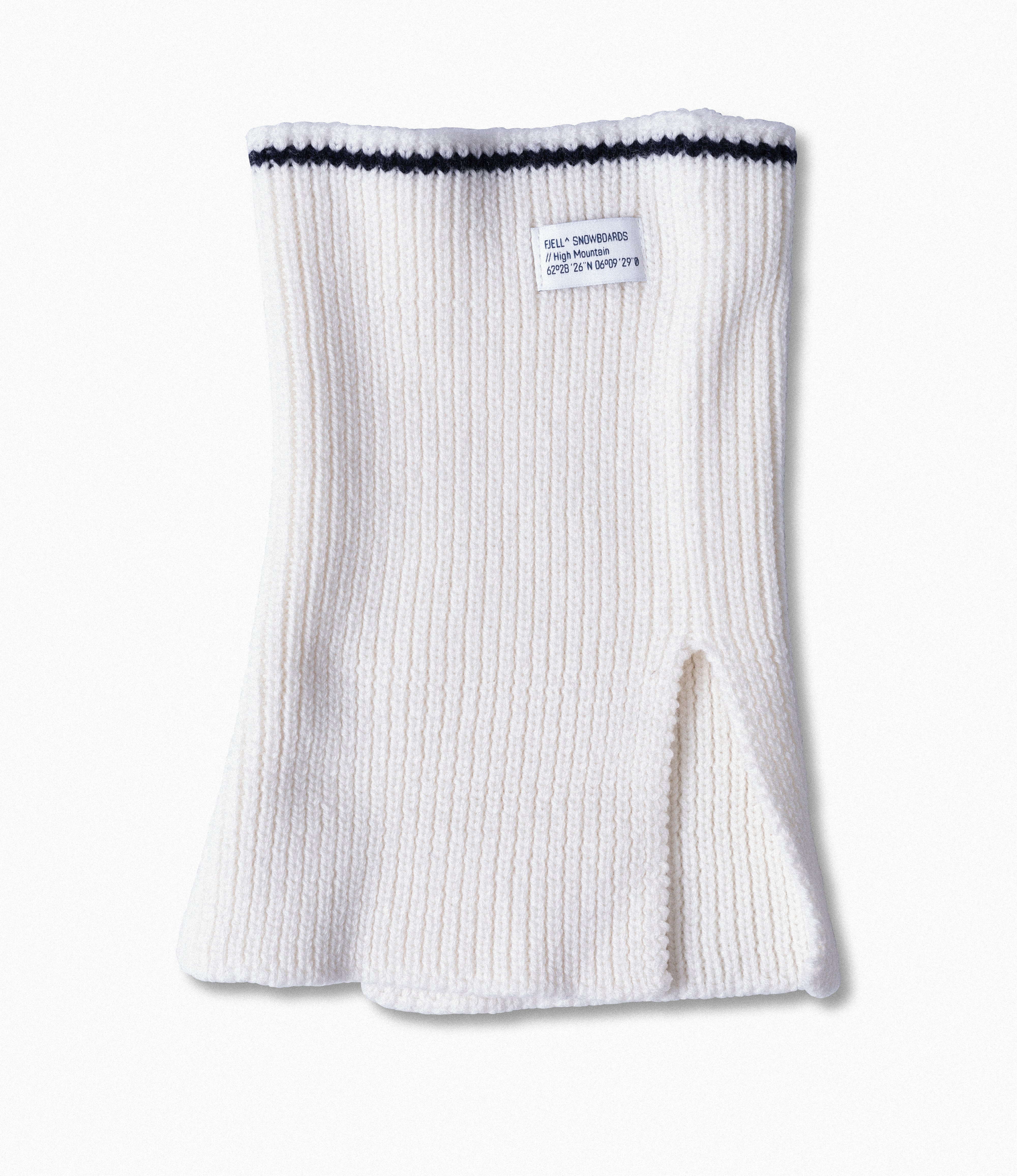 MT High Mountain Merino Wool Tech Knit Neck White / Navy Stripe