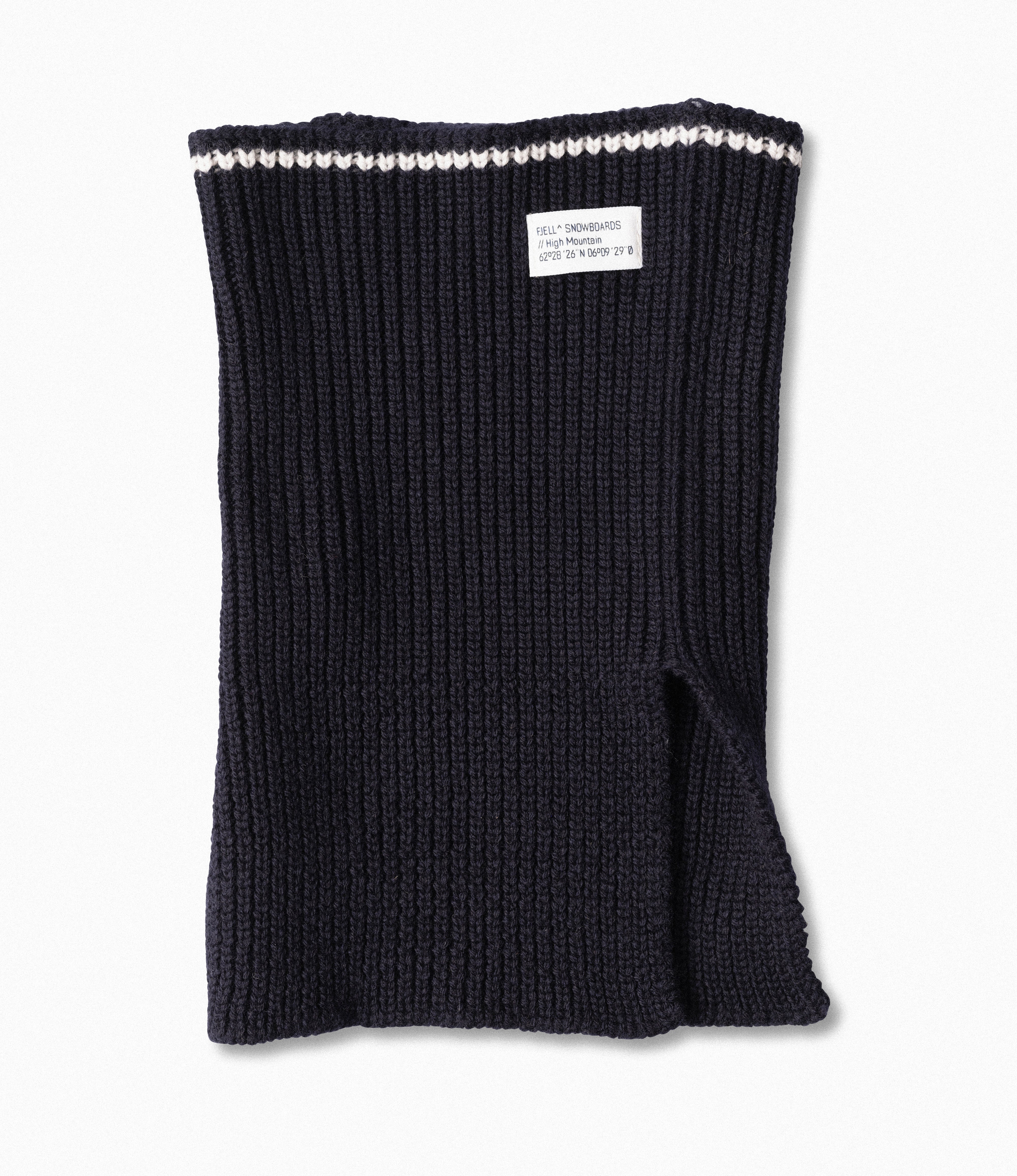 MT High Mountain Merino Wool Tech Knit Neck Navy / White Stripe